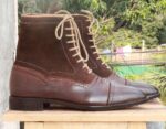 Handmade Brown Ankle Boot  For Men - leathersguru