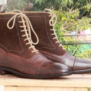 Handmade Brown Ankle Boot  For Men - leathersguru