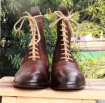 Handmade Brown Ankle Boot  For Men - leathersguru