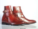 Handmade Burgundy Leather Jodhpurs Boots For Men's - leathersguru