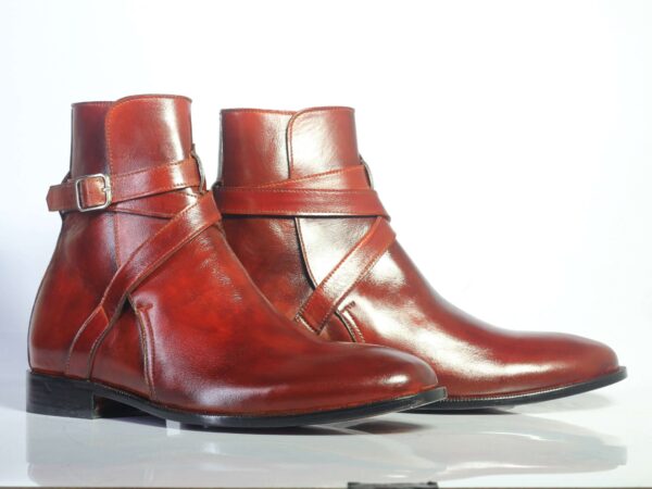 Handmade Burgundy Leather Jodhpurs Boots For Men's - leathersguru
