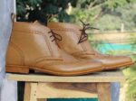 Handmade Tan Chukka Boots For Men - leathersguru