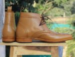 Handmade Tan Chukka Boots For Men - leathersguru