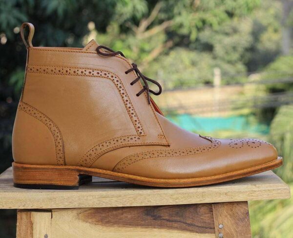 Handmade Tan Chukka Boots For Men - leathersguru