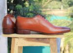 Men's Tan Brown Brogue Leather Shoe - leathersguru