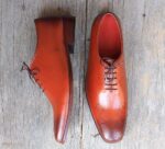 Men's Tan Brown Brogue Leather Shoe - leathersguru