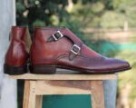 Handmade Brown Two tone Ankle Boots For Men - leathersguru