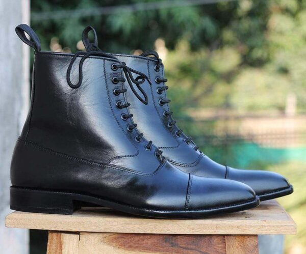 Handmade Black Ankle Boots For Men's - leathersguru