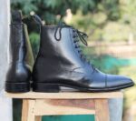 Handmade Black Ankle Boots For Men's - leathersguru