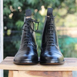 Handmade Black Ankle Boots For Men's - leathersguru