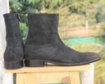 Handmade Black Suede Ankle Boots - leathersguru