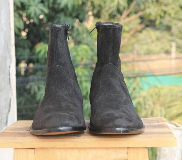 Handmade Black Suede Ankle Boots - leathersguru