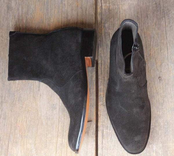 Handmade Black Suede Ankle Boots - leathersguru