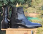 Handmade Black Jodhpurs Ankle Boots For Men's - leathersguru