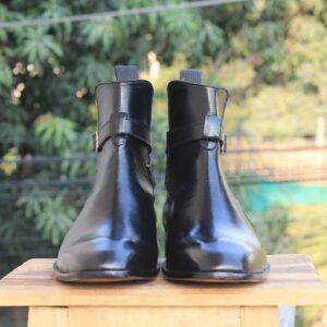 Handmade Black Jodhpurs Ankle Boots For Men's - leathersguru