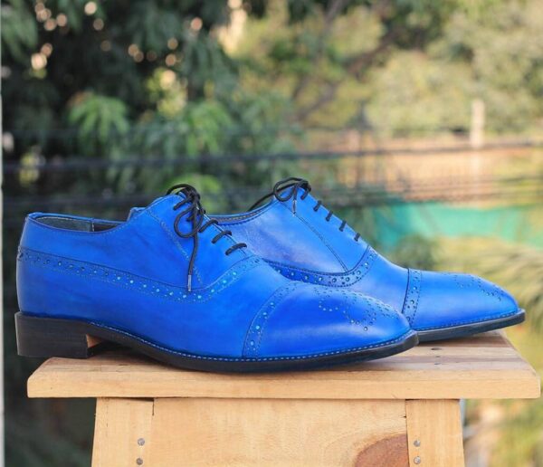 Handmade Blue oxford leather shoe - leathersguru