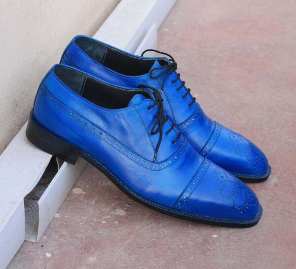 Handmade Blue oxford leather shoe - leathersguru