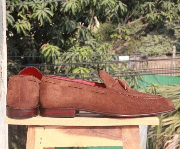 Handmade Brown tussle Suede Slip on shoe - leathersguru