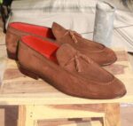 Handmade Brown tussle Suede Slip on shoe - leathersguru