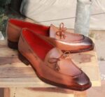 Handmade Brown Tussle Slip on shoe - leathersguru