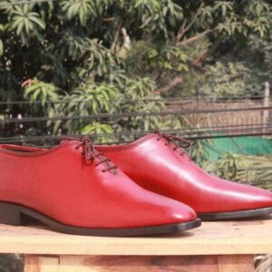 Men's Tan Burgundy Leather Shoes - leathersguru