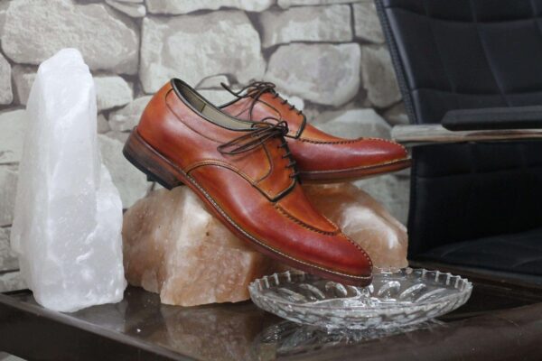 Handmade Tan Split Toe Leather Shoes - leathersguru