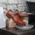 Handmade Tan Split Toe Leather Shoes - leathersguru