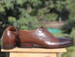 Handmade Brown Two Tone Oxford Leather Shoe - leathersguru