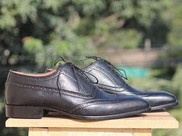 Handmade Black Leather Shoe - leathersguru