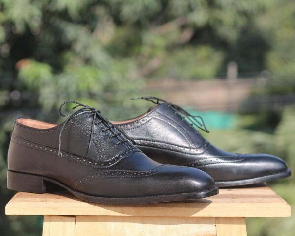 Handmade Black Leather Shoe - leathersguru