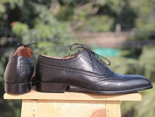 Handmade Black Leather Shoe - leathersguru