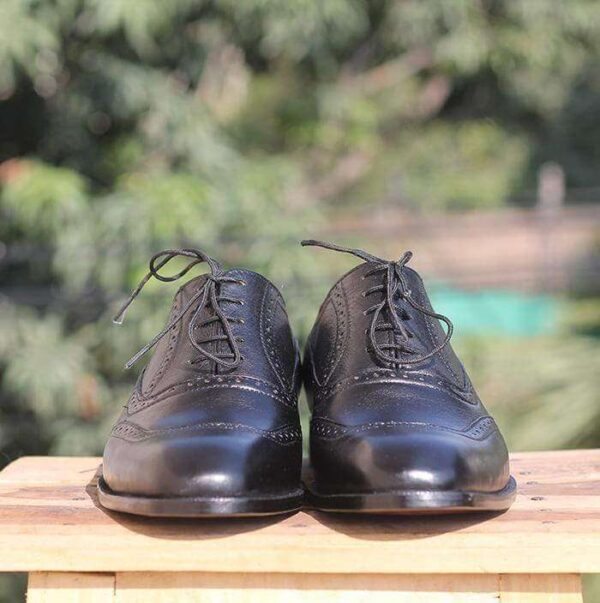 Handmade Black Leather Shoe - leathersguru