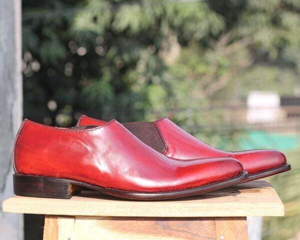 Handmade Burgundy Whole Cut Leather Shoe - leathersguru