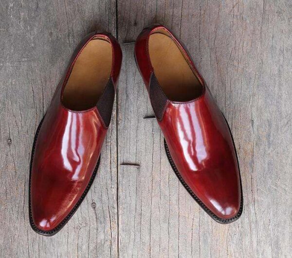 Handmade Burgundy Whole Cut Leather Shoe - leathersguru