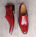 Handmade Burgundy Whole Cut Leather Shoe - leathersguru