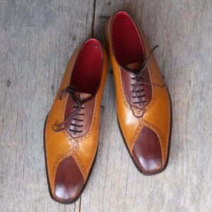 Handmade Tan Brown Stylish Leather Shoes For Men's - leathersguru