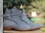 Handmade Gray Jodhpurs Suede Men's Boot - leathersguru