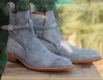 Handmade Gray Jodhpurs Suede Men's Boot - leathersguru