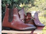 Handmade Chelsea Buckle Brown Boot - leathersguru