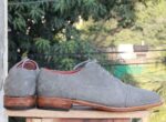 Handmade Gray Suede Cap Toe Brogue Shoe - leathersguru