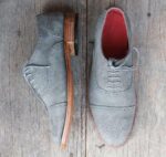 Handmade Gray Suede Cap Toe Brogue Shoe - leathersguru