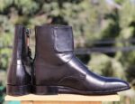 Handmade Black Triple Buckle Boots For Men's - leathersguru