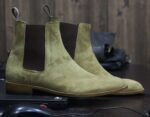 Bespoke Beige Chelsea Leather Boots - leathersguru