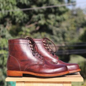 Bespoke Brown Ankle High Boot - leathersguru