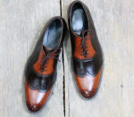 Bespoke Brown Brown Leather Wing Tip Shoes for Men - leathersguru