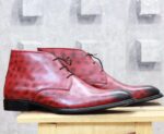 Handmade Burgundy Chukka boot For Men - leathersguru