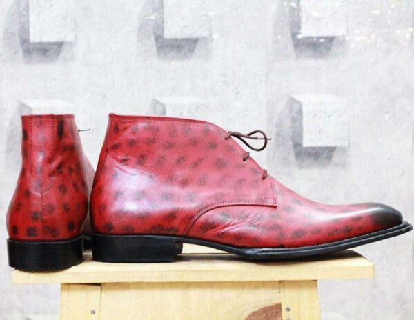 Handmade Burgundy Chukka boot For Men - leathersguru