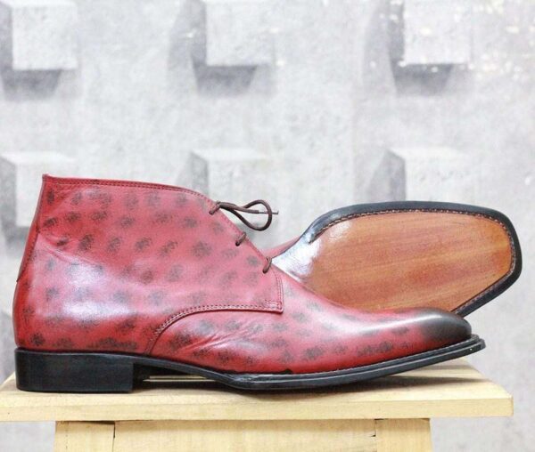 Handmade Burgundy Chukka boot For Men - leathersguru