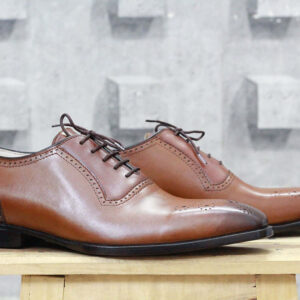 Bespoke Brown Leather Lace Up Shoe for Men - leathersguru