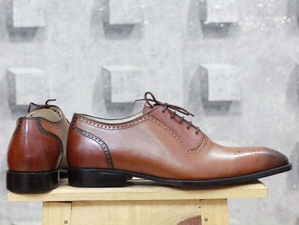 Handmade Brown Brogue Leather Shoe - leathersguru